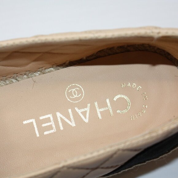 Chanel Lambskin Grosgrain Quilted CC Chain Espadrilles in size EU 40 / US 10 NEW - Picture 5 of 7